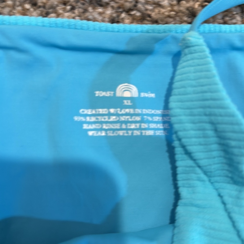 Toast Swim X Free People Signature Stitch Bottom turquoise sea rib XL NWT - Picture 3 of 5